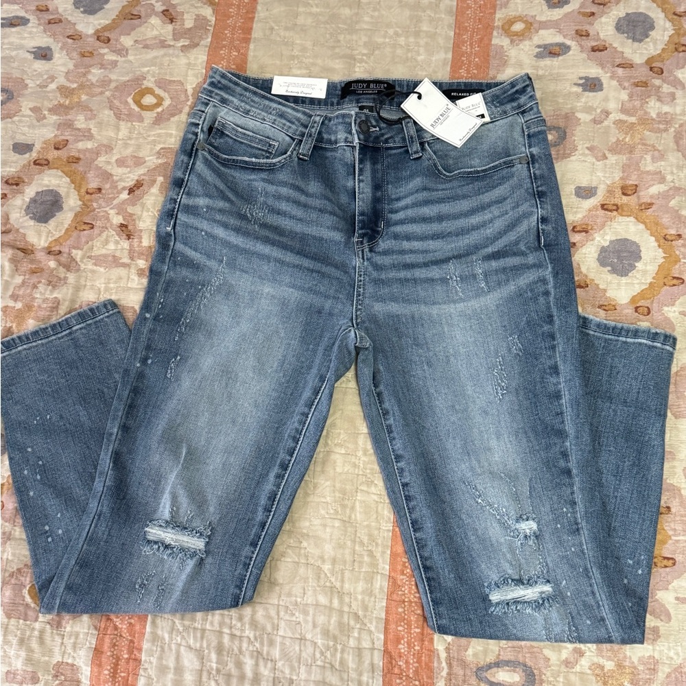 Blue Distressed Women's Jeans